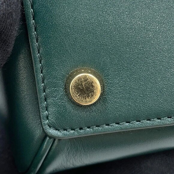 CELINE Classic 16 Seize 2-Way Handbag Leather Green 187373 - Picture 4 of 16